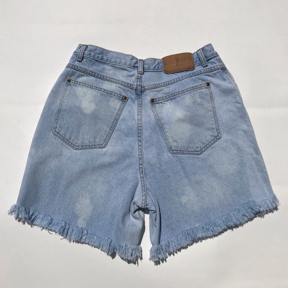 Vintage 90s High Waist Jean Shorts Cut off Large - Picture 2 of 9
